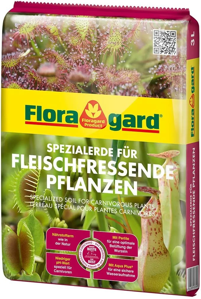 Ungedüngte Spezial-Karnivorenerde (Weißtorf-Perlit-Mischung) für fleischfressende Pflanzen